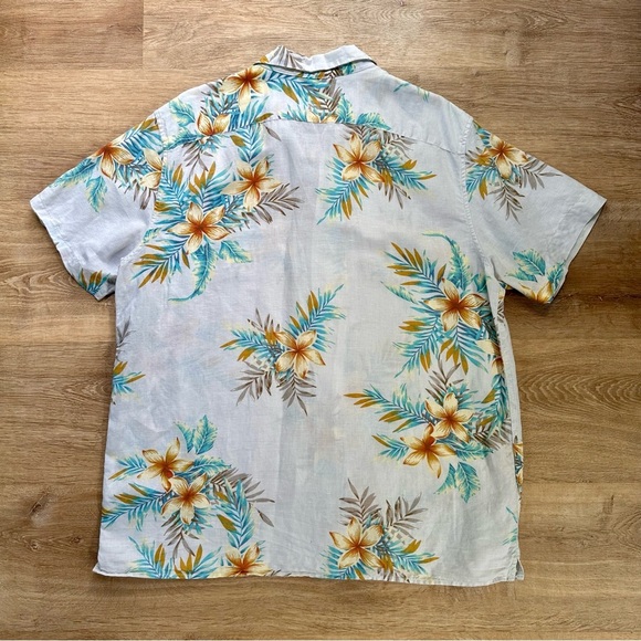 Banana Republic Linen Cotton Blend Aloha Resort Shirt Slim Fit Size XL - Picture 5 of 6